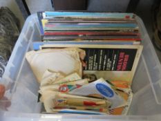 A TRAY OF LP RECORDS AND 7