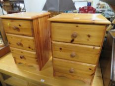 A PAIR OF HONEY PINE BEDSIDE CHESTS