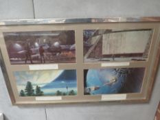 STAR WARS INTEREST - SIX FRAMED SET OF LOBBY TYPE CARDS OF FILM STILLS, TOGETHER WITH AN UNFRAMED