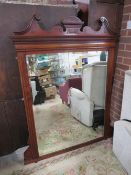 A LARGE EDWARDIAN MAHOGANY MIRROR 155 X 115 CM