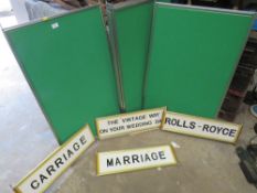A SELECTION OF MULTI SECTION DISPLAY / DIVIDING NAME BOARDS