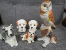 A SMALL QUANTITY OF CERAMICS TO INC A BESWICK OWL