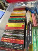 THREE TRAYS OF VINTAGE PAPERBACKS INCLUDING CRIME