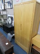 A MODERN OAK VENEER WARDROBE 190 X 93 CM