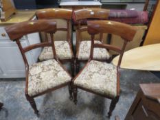 A SET OF FOUR 19TH CENTURY MAHOGANY DINING CHAIRS