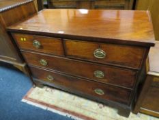 A 19TH CENTURY FOUR DRAWER CHEST - W 109.5 CM