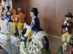 SIX MODERN REPRODUCTION STAFFORDSHIRE STYLE FIGURES