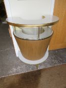 A CURVED RETRO BAR - 100 X 90 CM