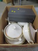 A TRAY OF ROYAL ALBERT KENSINGTON DINNER WARE MAJORITY SECONDS A/F TOGETHER WITH A SMALL QUANTITY OF