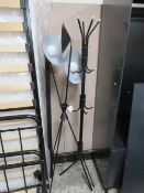 A MODERN LAMP AND COAT STAND (2)