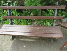 A HEAVY VINTAGE CAST IRON GARDEN BENCH