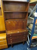 A MID CENTURY 'TURNIDGE' TEAK BOOKCASE - 160 X 76 CM