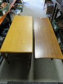 TWO MID CENTURY TEAK LONG COFFEE TABLES