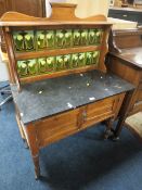 AN ANTIQUE MARBLE TOPPED WASHSTAND