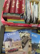 TWO TRAYS OF AUTOMOBILE MAGAZINES AND MEMORABILIA