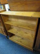 AN OPEN PINE BOOKCASE - W 92 CM