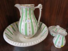 A VINTAGE JUG AND BOWL SET WITH ACCESSORIES