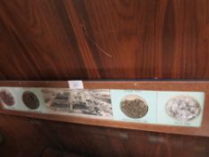 A VINTAGE FRAMED SET OF FOUR VARIOUS SAMPLERS OF ORES FROM 'ARVIDA WORKS QUEBEC PROVENCE'