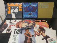 APPROX FORTY LP/12 INCH SINGLE RECORDS TO INCLUDE THREE BLACK SABBATH (VOLUME 4, SABBATH BLOODY