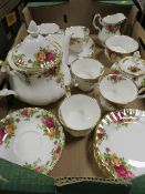 A TRAY OF OLD COUNTRY ROSES