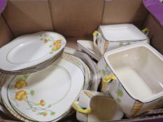 A TRAY OF BURLEIGH ART DECO DINNER WARE