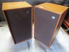 A PAIR OF TEAK WHARFDALE SPEAKERS