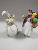 ROYAL DOULTON FIGURINE THE PENNY FARTHING TOGETHER WITH A NAO FIGURINE (2)