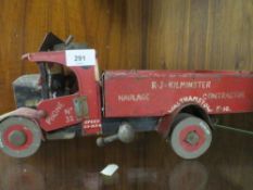 A 20TH CENTURY SCRATCHBUILT WOODEN LORRY 'R.J. KILMISTER' HAULAGE CONTRACTOR WALTHAMSTOW