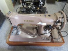 FOUR ASSORTED VINTAGE SEWING MACHINES - A/F
