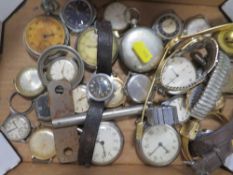 A SELECTION OF WRIST AND POCKET WATCHES A/F