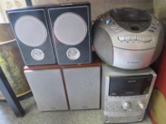 A QUANTITY OF AUDIO EQUIPMENT TO INCLUDE A SONY STERO SYSTEM