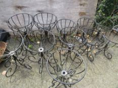 A SELECTION OF ELEVEN STEEL GARDEN PLANTERS