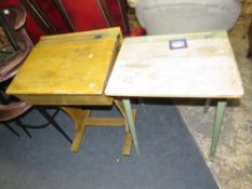 Two vintage style school desks