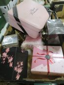 A TRAY OF ASSORTED DRESSING TABLE ITEMS TO INCLUDE PERFUMES ETC