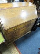 A GEORGIAN OAK COUNTRY MADE BUREAU