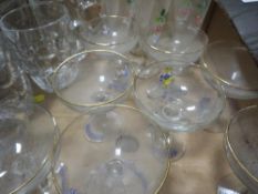 TWO TRAYS OF ASSORTED CERAMICS & GLASS TO INCLUDE BABYCHAM GLASSES