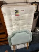 A Myers single divan bed with headboard