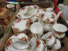 A TRAY OF ROYAL ALBERT OLD COUNTRY ROSES