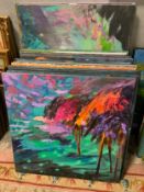 A COLLECTION OF FIFTEEN MODERN OILS ON CANVAS TOGETHER WITH THREE LARGER EXAMPLES (18)