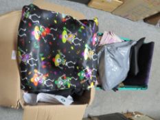 TWO BOXES OF ASSORTED FABRICS