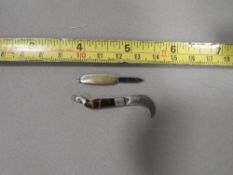 TWO ANTIQUE MINIATURE PEN KNIVES