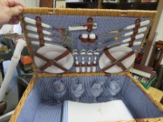 A LARGE RICHMOND HOUSE PICNIC HAMPER WITH CONTENTS