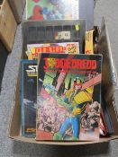 THREE TRAYS OF ASSORTED VINTAGE GAMES ETC TO INCLUDE JUDGE DREDD
