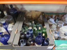 THREE TRAYS OF ASSORTED CHEMISTS BOTTLES TO INCLUDE POISON EXAMPLES