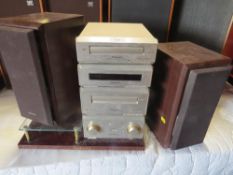 A TECHNICS MASH CD SYSTEM AND SPEAKERS