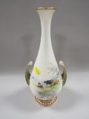 A ROYAL WORCESTER HAND PAINTED VASE, SIGNED E. SALTER DECORATED WITH CATTLE H29 CM