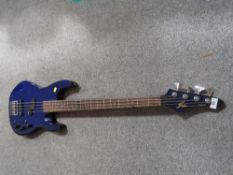 AN ARIA PRO 11 SL SERIES ELECTRIC BASE GUITAR IN ELECTRIC BLUE FINISH