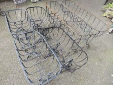 A SELECTION OF SIX STEEL GARDEN PLANTERS