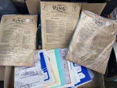 Boxing interest, three vintage Ring magazines from 1937 and 1938 together with a collection of boxin