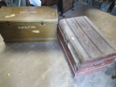 TWO VINTAGE TRAVEL TRUNKS